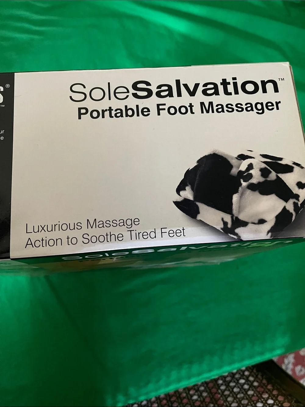 Homedics SoleSalvation Portable Foot Massager - Black & White Cow Print